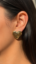 Crinkled Heart Studs