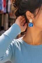 Dual-tone Resin Earrings