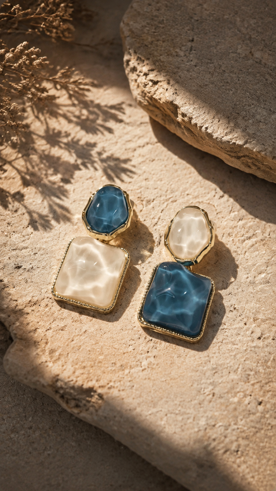 Dual-tone Resin Earrings