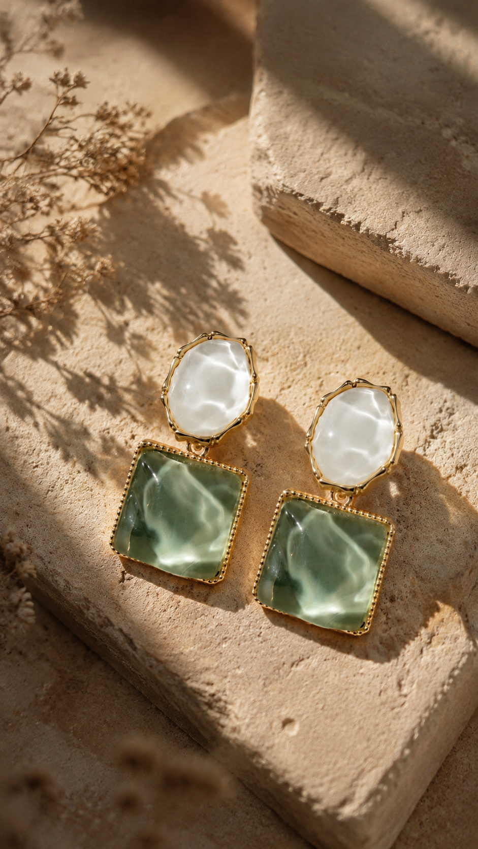 Dual -tone Resin Earrings